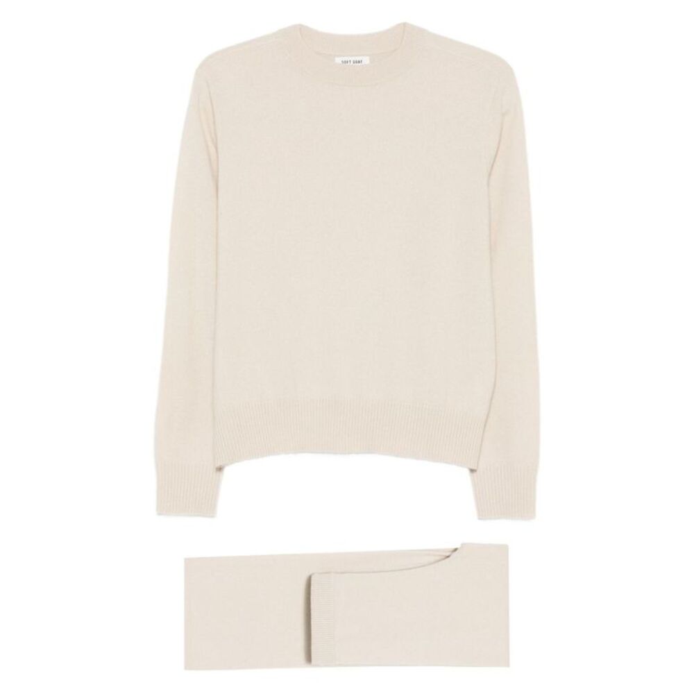 Soft Goat Women Trousers And Sweater Cashmere Set